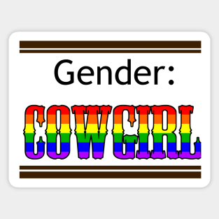 Gender: COWGIRL - Rainbow Sticker